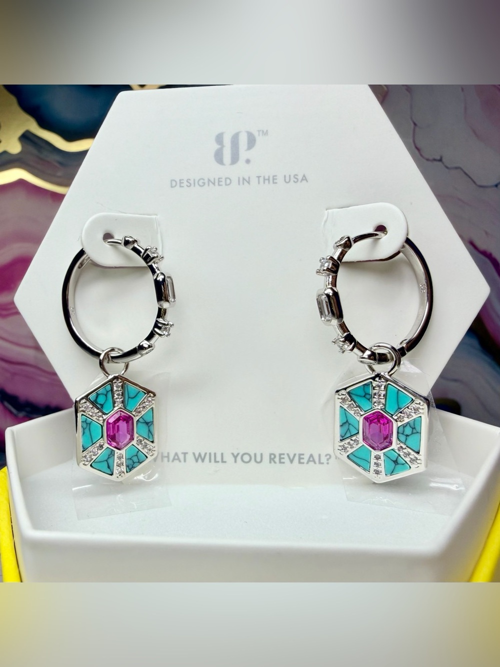 Bomb Party OG Earrings- “Drop Dead Goregous” on Rhodium ER83364
